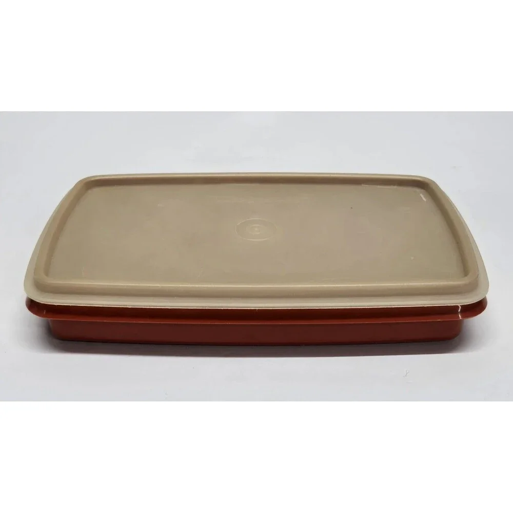 Tupperware Deli Meat Coldcut Storage Container Paprika with Lid Set of 2